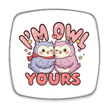 Cuddly Owls Lovers - Square fridge magnet - white - Front