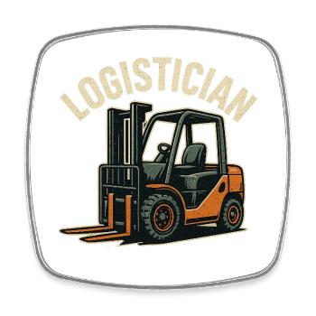 Logistics Forklift Vintage Logo - Square fridge magnet - white - Front