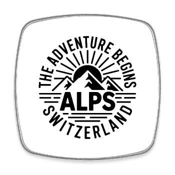 Alpen Schweiz – Souvenir-Design - Viereckiger Kühlschrankmagnet - Weiß - Vorne