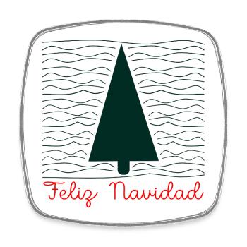 Minimalist Christmas greetings - Square fridge magnet - white - Front