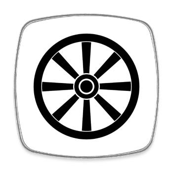 Wagenrad - Viereckiger Kühlschrankmagnet - Weiß - Vorne