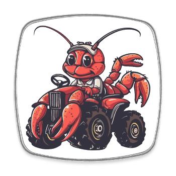 Éleveur de tracteurs de crabe homard - Magnet carré - blanc - Devant