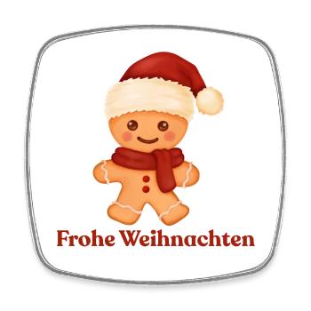 Frohe Weihnachten Lebkuchenmännchen Advent - Viereckiger Kühlschrankmagnet - Weiß - Vorne
