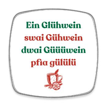 mulled wine christmas market funny xmas - Square fridge magnet - white - Front