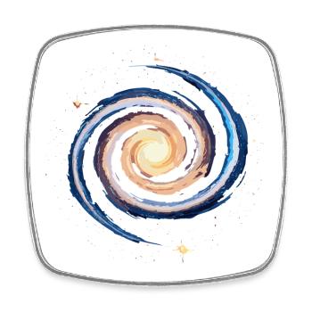 Nerdy forever - Nerdy Galaxy - Square fridge magnet - white - Front