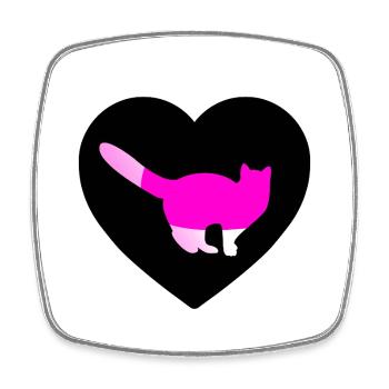 Cat - Square fridge magnet - white - Front