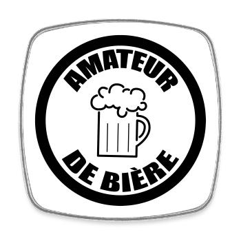 Amateur de bière | Alcool - Magnet carré - blanc - Devant
