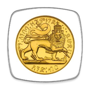 1889-1897 Menelik II Tripe of Judah Lion of Judah  - Viereckiger Kühlschrankmagnet - Weiß - Vorne