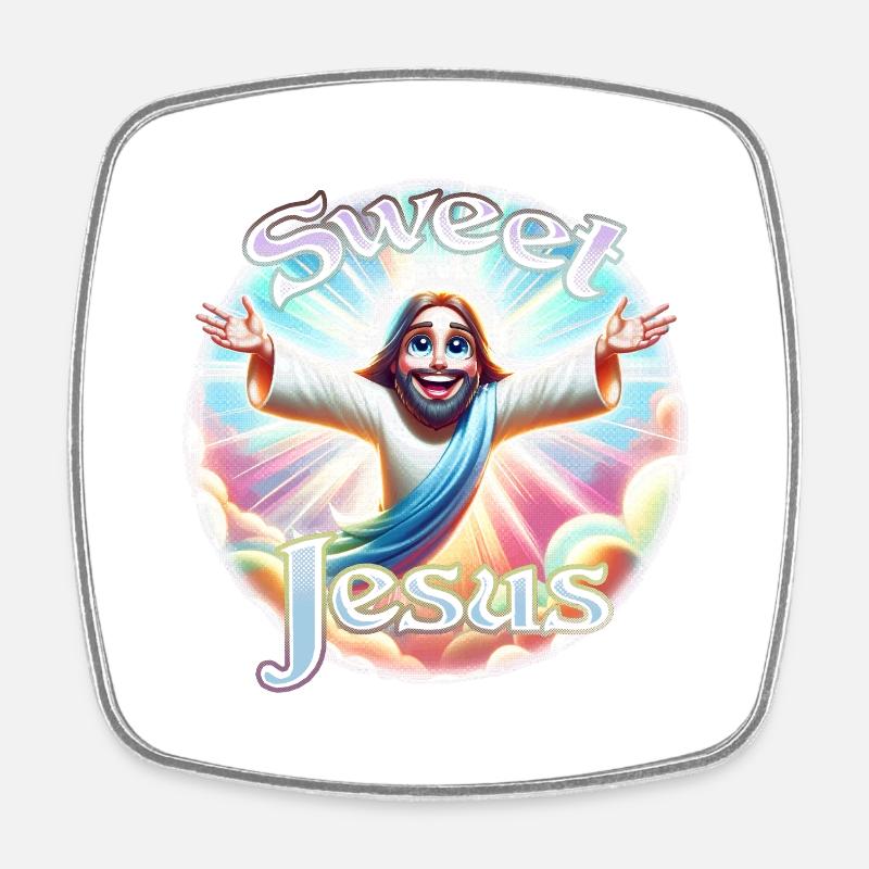 Süßer Jesus - Viereckiger Kühlschrankmagnet - Weiß