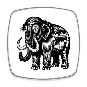 Mammut - Viereckiger Kühlschrankmagnet - Weiß - Vorne