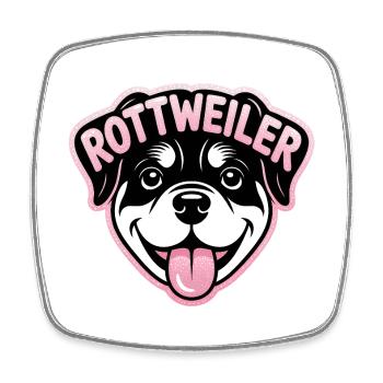 Rottweiler – Cooles Haustier-Logo - Viereckiger Kühlschrankmagnet - Weiß - Vorne
