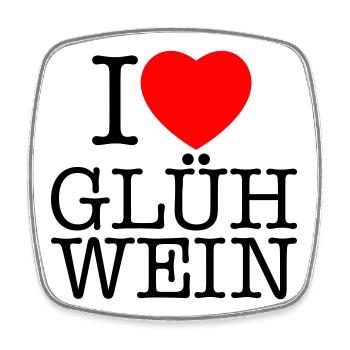 i love mulled wine Christmas - Square fridge magnet - white - Front