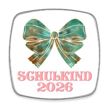Schulkind 2026 Einschulung Mädchen - Viereckiger Kühlschrankmagnet - Weiß - Vorne