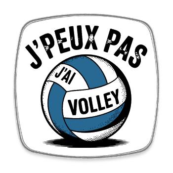 Je peux pas j ai Volley Humour cadeau - Magnet carré - blanc - Devant