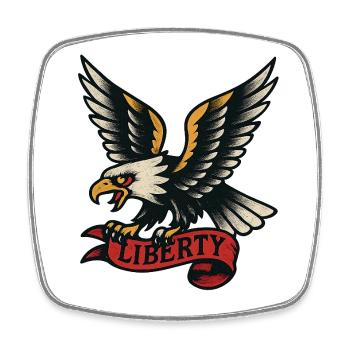 Liberty Eagle in tattoo style - Square fridge magnet - white - Front