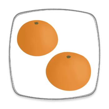 Mandarin Oranges - Square fridge magnet - white - Front
