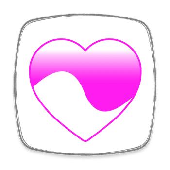 Amour - Magnet carré - blanc - Devant