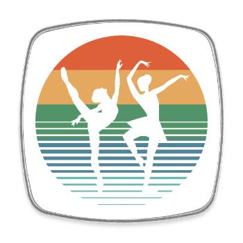 Sunset Dance Duo - Square fridge magnet - white - Front