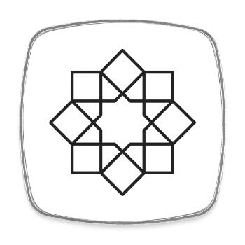 Geometric Square Star Circle Pattern - Square fridge magnet - white - Front