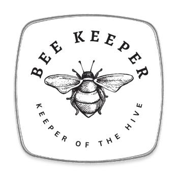 Bee Keeper – Keeper of the Hive Design - Viereckiger Kühlschrankmagnet - Weiß - Vorne