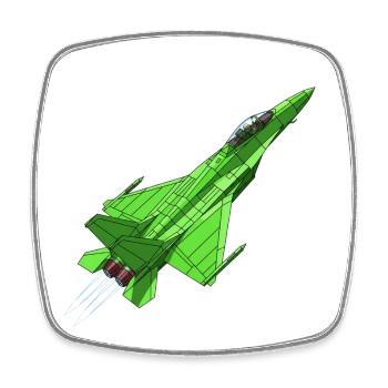 Jet de géométrie verte - Magnet carré - blanc - Devant