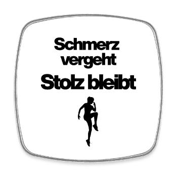 Schmerz vergeht, Stolz bleibt – Fitness, Gym - Viereckiger Kühlschrankmagnet - Weiß - Vorne