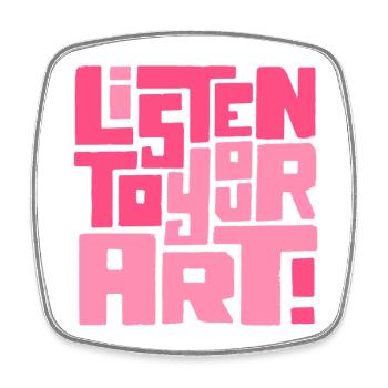 Hör dir deine Kunst an - Viereckiger Kühlschrankmagnet - Weiß - Vorne