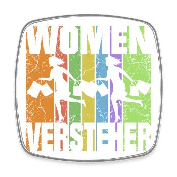 Frau im Kaufrausch - Viereckiger Kühlschrankmagnet - Weiß - Vorne