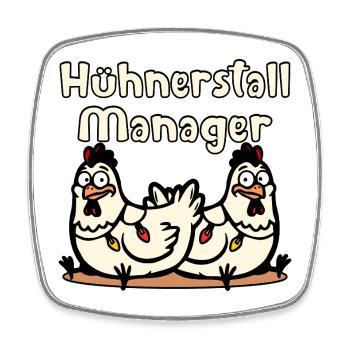 Weihnachten Hühnerstall Manager - Viereckiger Kühlschrankmagnet - Weiß - Vorne