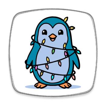 Weihnachten Pinguin - Viereckiger Kühlschrankmagnet - Weiß - Vorne