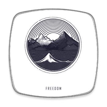 Freiheitsberg Night Circle - Square fridge magnet - white - Front
