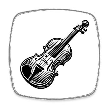 Violin - Square fridge magnet - white - Front