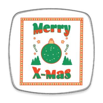 Merry Xmas Christmas - Square fridge magnet - white - Front