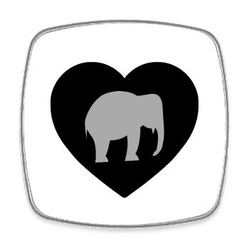 Elefant - Viereckiger Kühlschrankmagnet - Weiß - Vorne