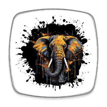 Elefant Splash - Viereckiger Kühlschrankmagnet - Weiß - Vorne