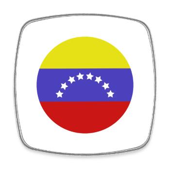 Venezuela-Rundflagge - Viereckiger Kühlschrankmagnet - Weiß - Vorne