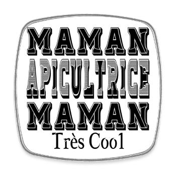 Imker-Mama sehr coole Mama - Viereckiger Kühlschrankmagnet - Weiß - Vorne