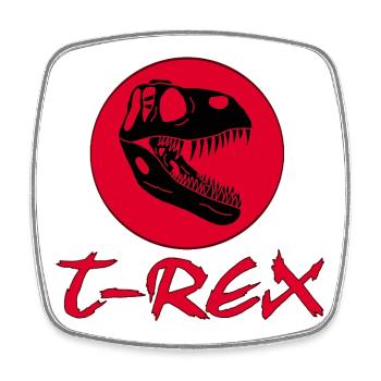 Crâne de tyrannosaure - Magnet carré - blanc - Devant