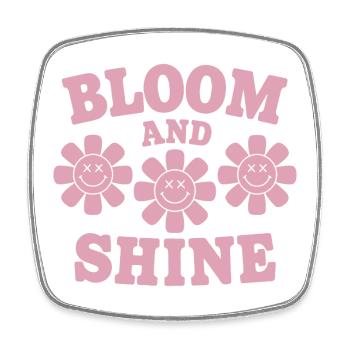 Fleurir et briller Joyeuse florale - Magnet carré - blanc - Devant