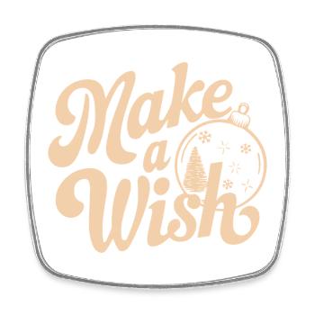 Typographie de l’ornement Make a Wish - Magnet carré - blanc - Devant