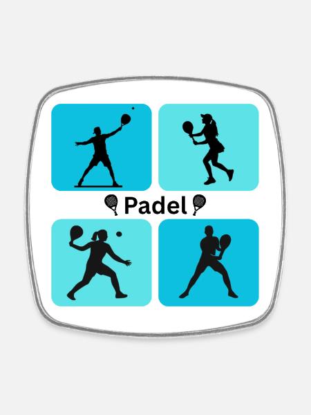 Four Quad Padel - Square fridge magnet - white