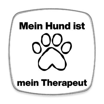 Mon chien est mon thérapeute – un amoureux des chiens - Magnet carré - blanc - Devant