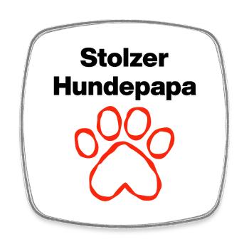 Stolzer Hundepapa – Pfotenpower, Doglover - Viereckiger Kühlschrankmagnet - Weiß - Vorne