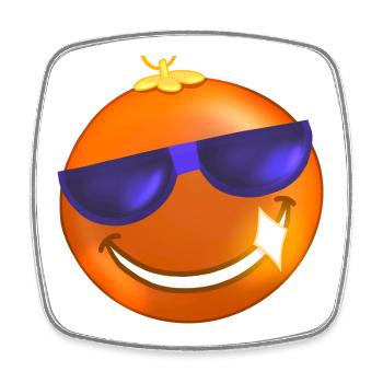 Boule de Noel orange lunettes de soleil - Magnet carré - blanc - Devant