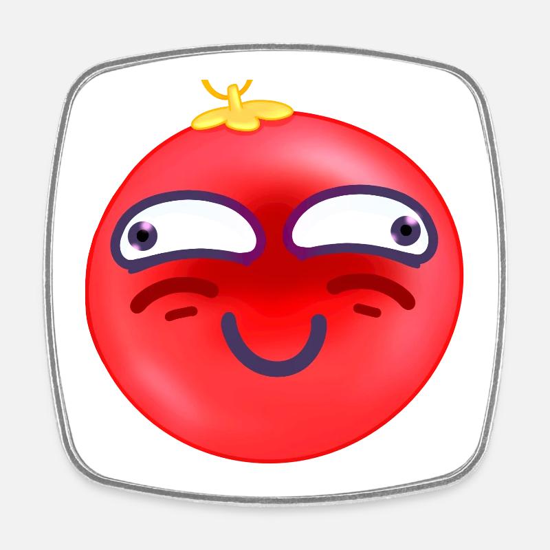 Boule de Noel  Sourire gêné - Magnet carré - blanc