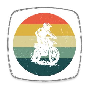 Clear Motocross Message - Square fridge magnet - white - Front