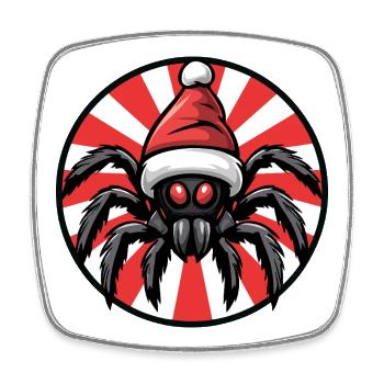 Araignée de Noël avec un chapeau de Père Noël - Magnet carré - blanc - Devant