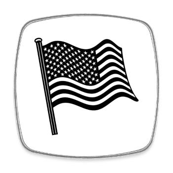 Drapeau des États-Unis - Magnet carré - blanc - Devant