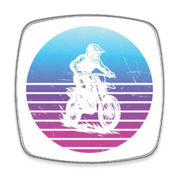 Direkte Motocross Aussage - Viereckiger Kühlschrankmagnet - Weiß - Vorne