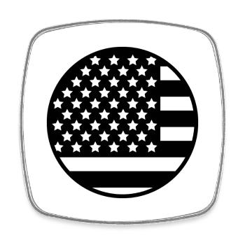 Drapeau des États-Unis - Magnet carré - blanc - Devant